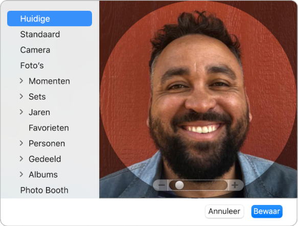 Dialoogvenster van de Apple ID-afbeelding waarin je een foto of afbeelding voor je Apple ID hebt toegevoegd.