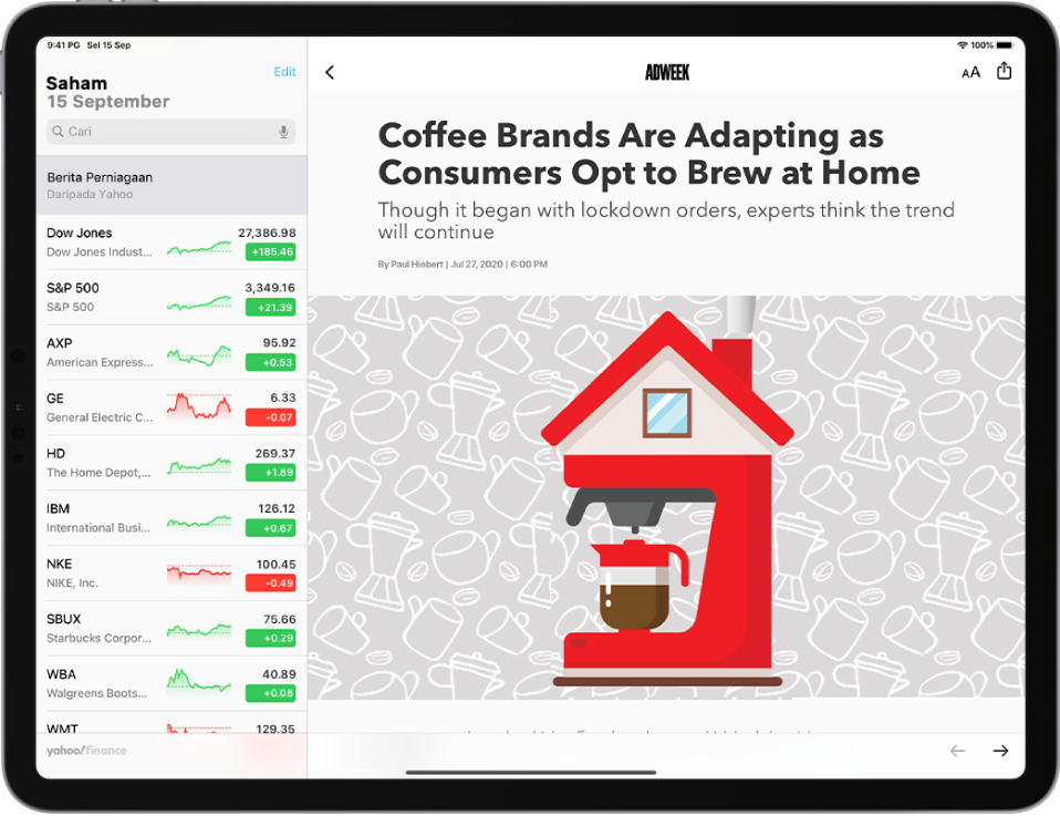 Semak Saham Pada Ipad Sokongan Apple