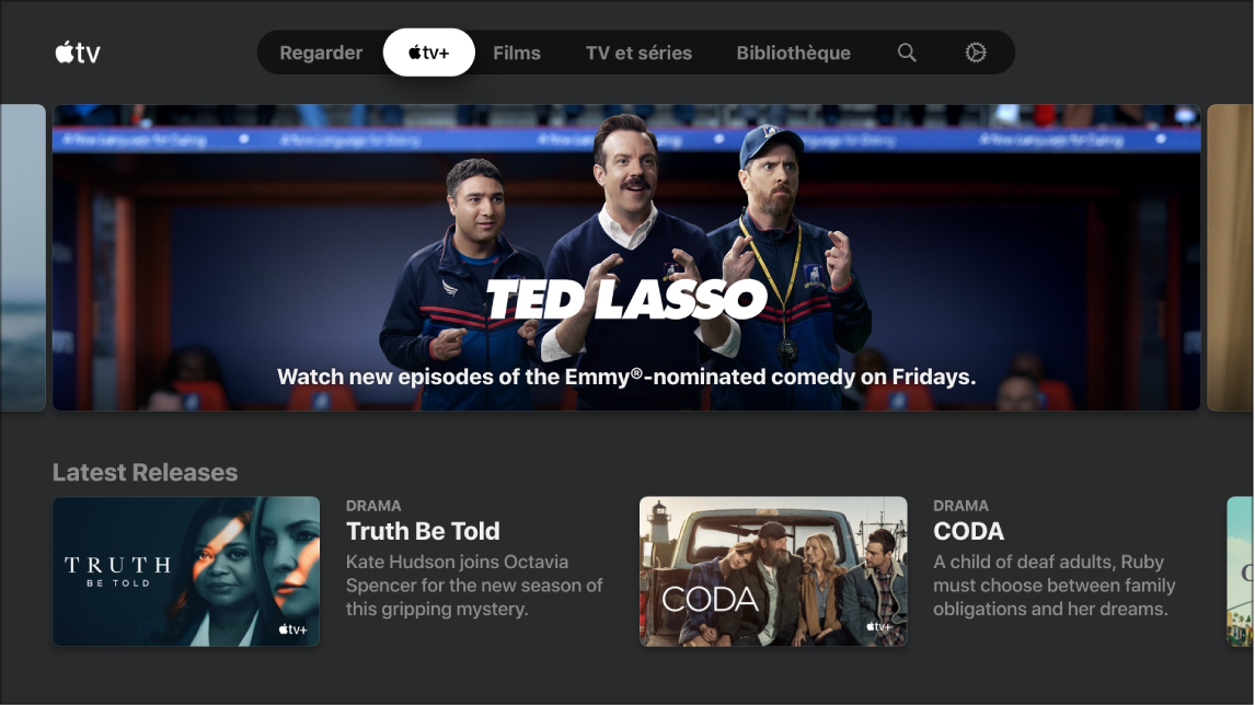Écran montrant Apple TV+