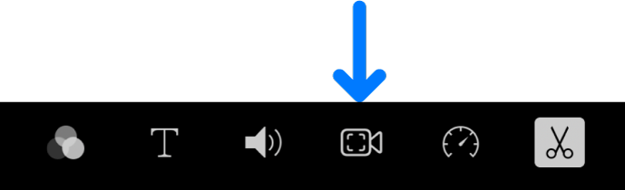 زر "سينمائي" الذي يظهر في عناصر التحكم في التحرير أسفل الشاشة عند إضافة مقطع سينمائي.