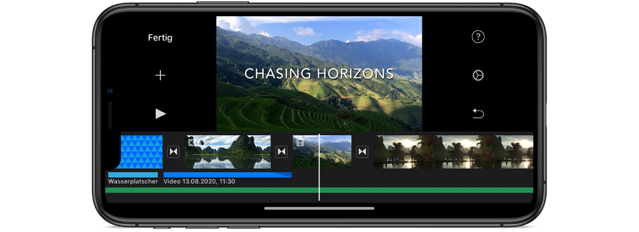 Ein Filmprojekt in iMovie auf dem iPad und iPhone.
