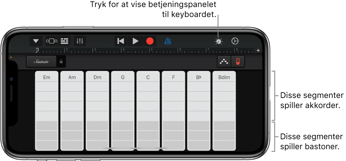 Akkordbånd til keyboard