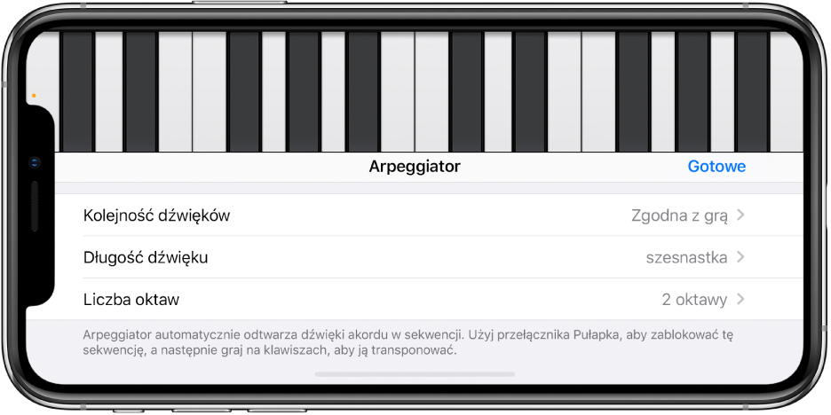 narzędzia Arpeggiatora instrumentu klawiszowego