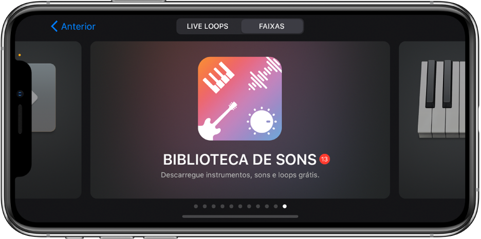 Biblioteca de sons no navegador de sons