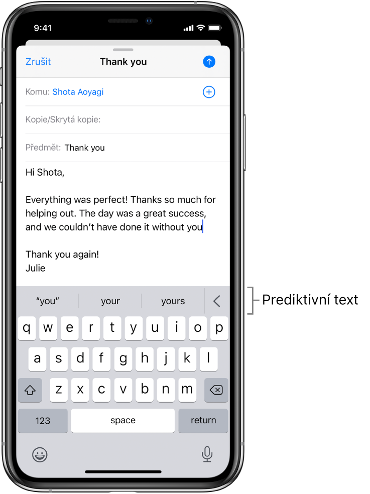 Pouziti Prediktivniho Textu Na Iphonu Podpora Apple
