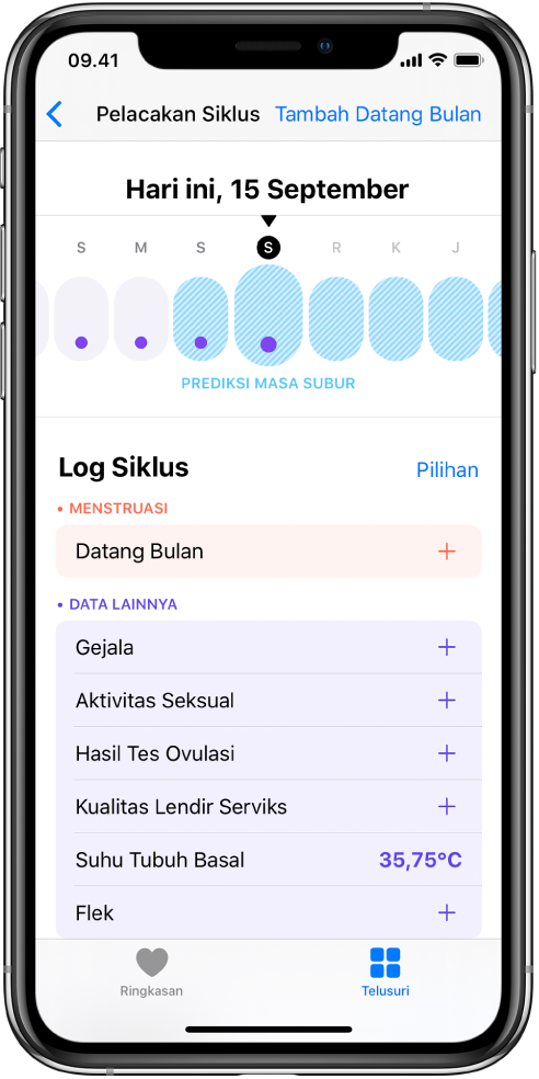 Melacak Siklus Menstruasi Anda Di Kesehatan Di Iphone Apple Support