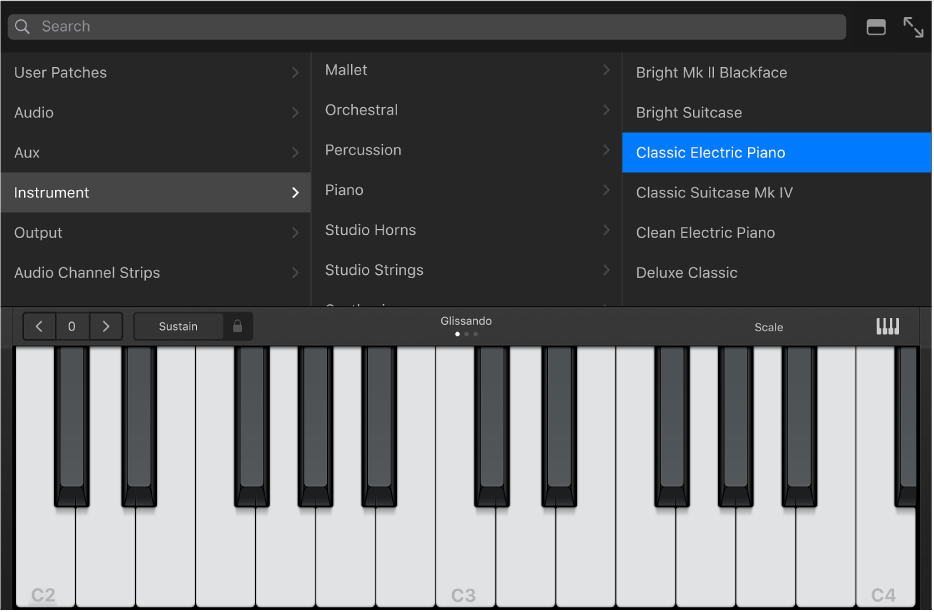 Figure. Keyboard Touch Instrument with Library.
