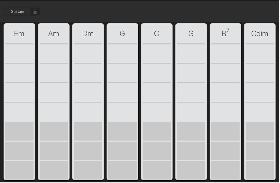 Figur. Akkordstriper i Keyboard.