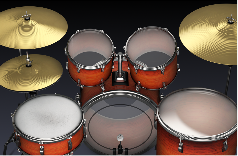 Obrázok. Zostava akustických bicích nástrojov.