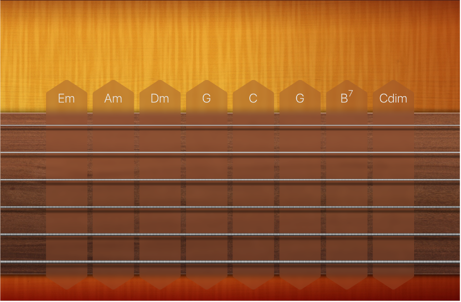 Abbildung. Darstellung „Akkord-Strips“ für Gitarre.