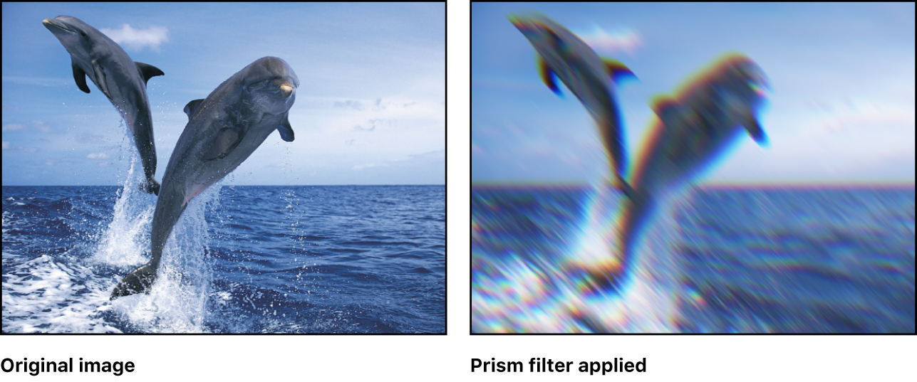 Canvas, der den Effekt des Filters „Prisma“ zeigt