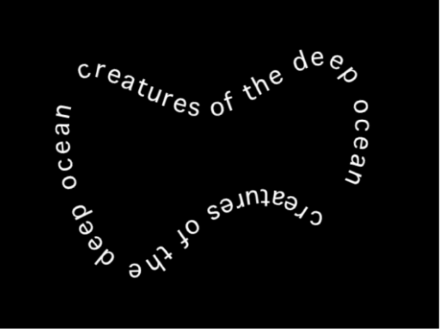 Canvas mit in fliegenförmiger Form angeordnetem Text
