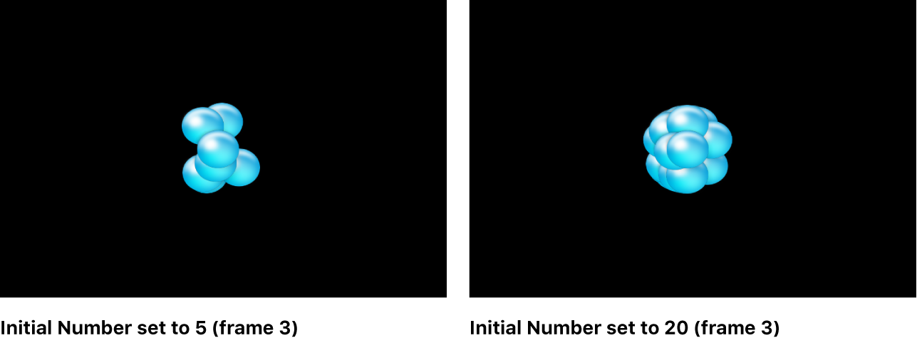 Canvas mit dem Effekt der Einstellung „Anzahl zu Beginn“