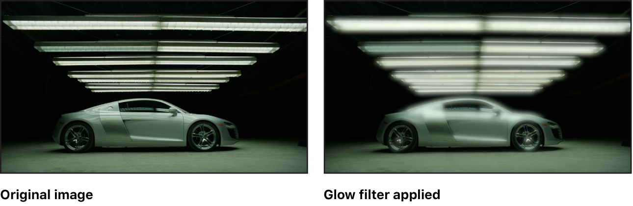 Canvas showing effect of Glow filter
