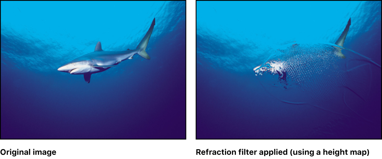 Canvas showing effect of Refraction filter
