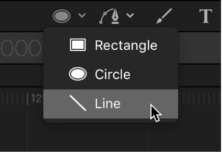 Line tool in the canvas toolbar