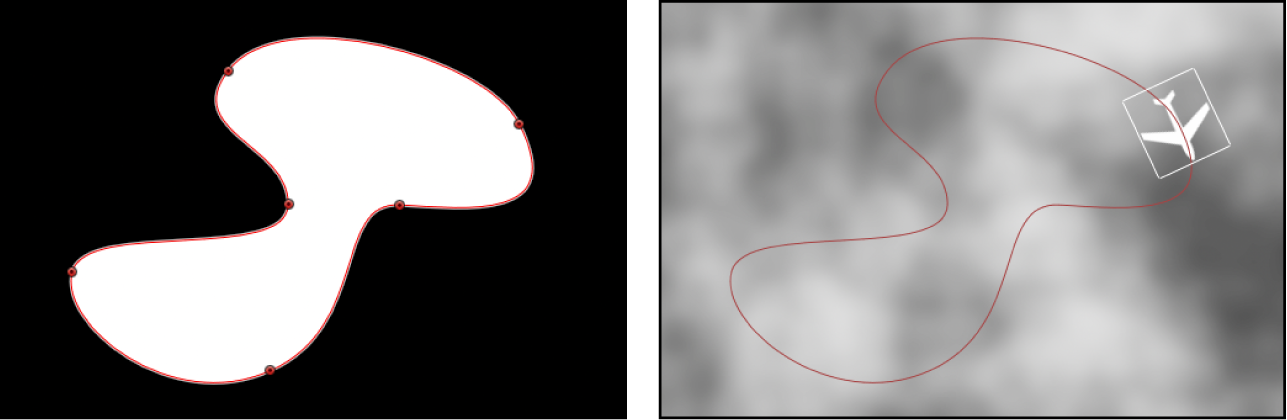 Canvas showing shape layer used as shape source for a Motion Path behavior
