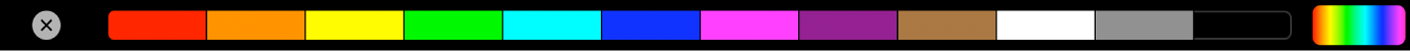 La Touch Bar con muestras de color
