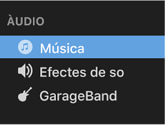 L’app Música seleccionada a la barra lateral