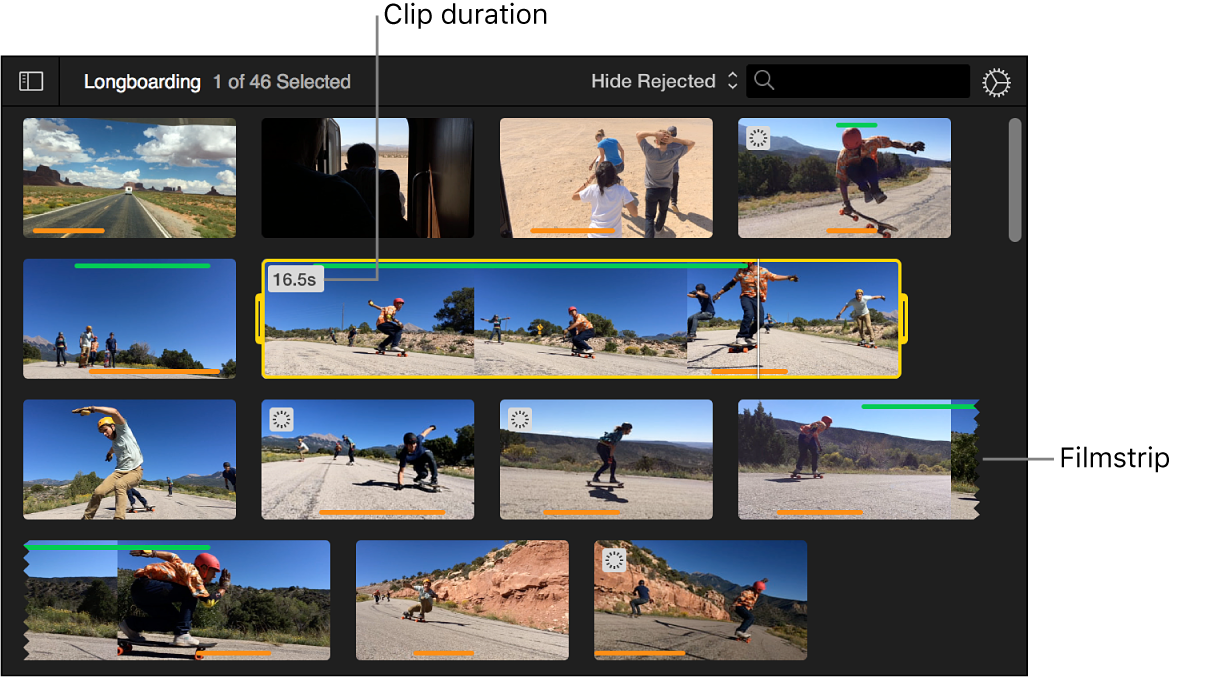 Video filmstrips in browser