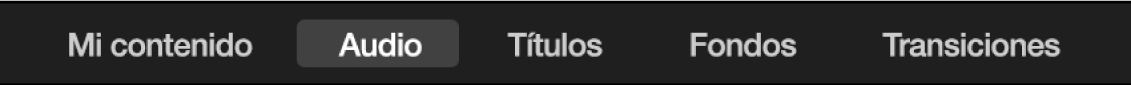 Opción Audio seleccionada encima del explorador