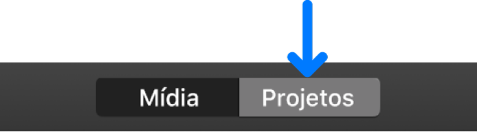 Botão Projetos na barra de ferramentas