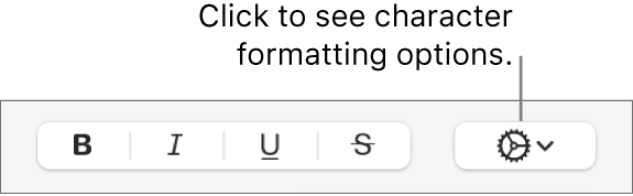 The Advanced Options button next to Bold, Italic and Underline buttons.