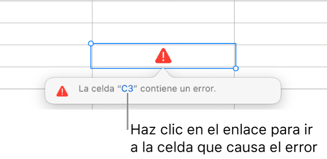 Enlace de error de celda.