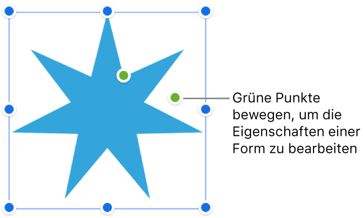 Eine Form mit Auswahlaktivpunkten