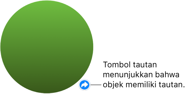 Tombol tautan pada bentuk.