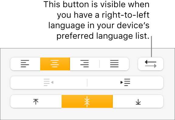 The Paragraph Direction button in the Alignment section of the Format sidebar.