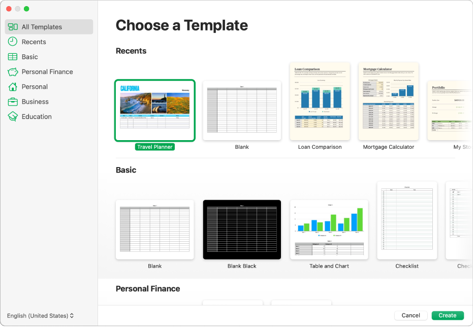 apple numbers templates relational database