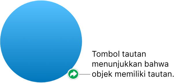 Tombol tautan pada bentuk.