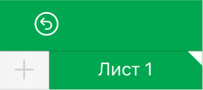 Вкладка листа с белым треугольником, обозначающим, что ссылки на данные для этой диаграммы в данный момент редактируются.