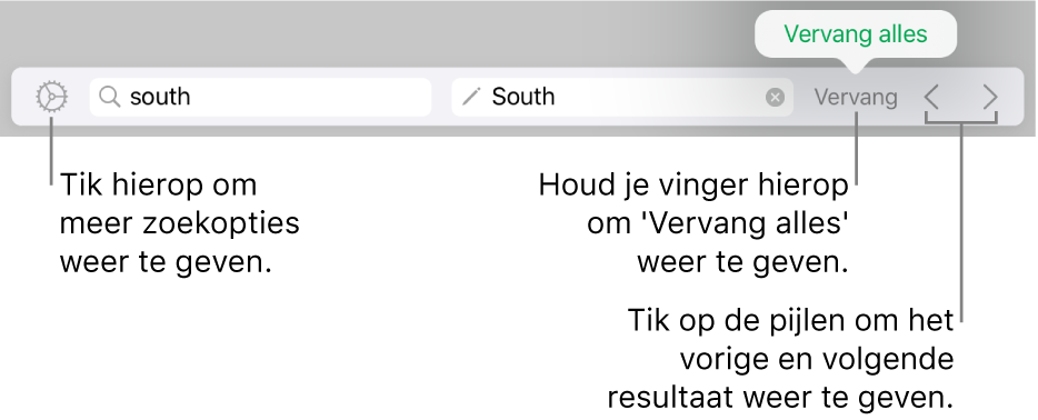 Tekst en vervangen Numbers op de iPad - Support (NL)