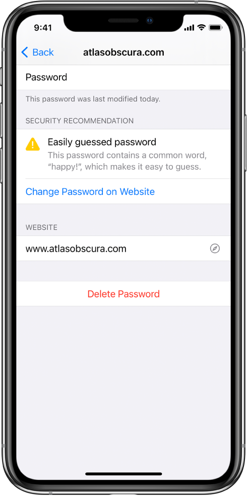 Change A Weak Password On Iphone Apple Support