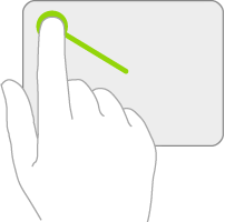 Eine Abbildung, die die Geste zum Öffnen der Mitteilungszentrale auf einem Trackpad zeigt.