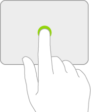 Eine Abbildung, die das Klicken auf einem Trackpad zeigt.