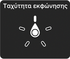 Το χειριστήριο ρότορα με το καντράν στραμμένο στη ρύθμιση «Ταχύτητα εκφώνησης».