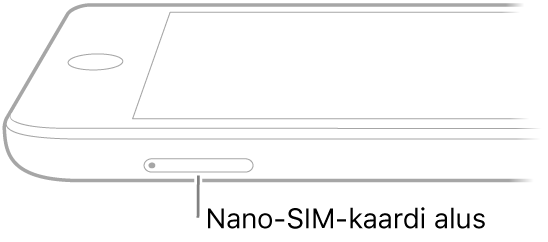 iPadi küljevaade koos väljaviiguga nano-SIM-alusele.