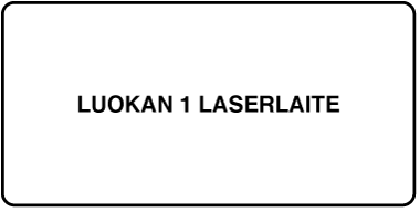 Merkintä, jossa lukee ”Luokan 1 lasertuote”.