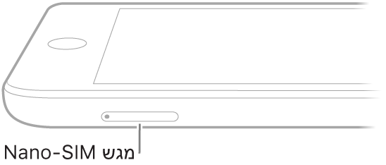 מבט צדי על iPad עם הסבר לגבי מגש ה‑nano-SIM.