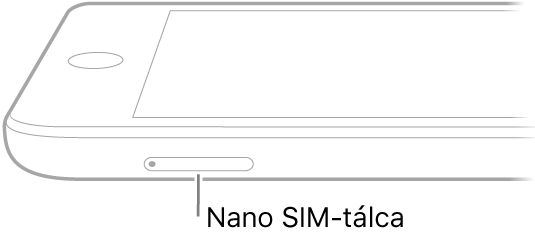 Az iPad oldalnézete egy felirattal, amely a nano SIM-tálcára mutat.