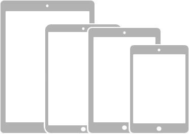 Ilustrasi empat model iPad dengan tombol Utama.