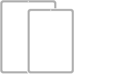 Ilustrasi dua model iPad tanpa tombol Utama.