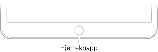 Hjem-knappen nederst på iPad.
