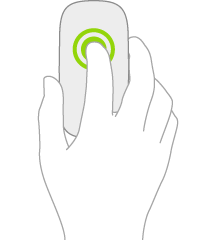 Ilustração do gesto tocar e manter o dedo rato.