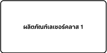 ป้ายที่อ่านว่า “ผลิตภัณฑ์เลเซอร์คลาส 1”