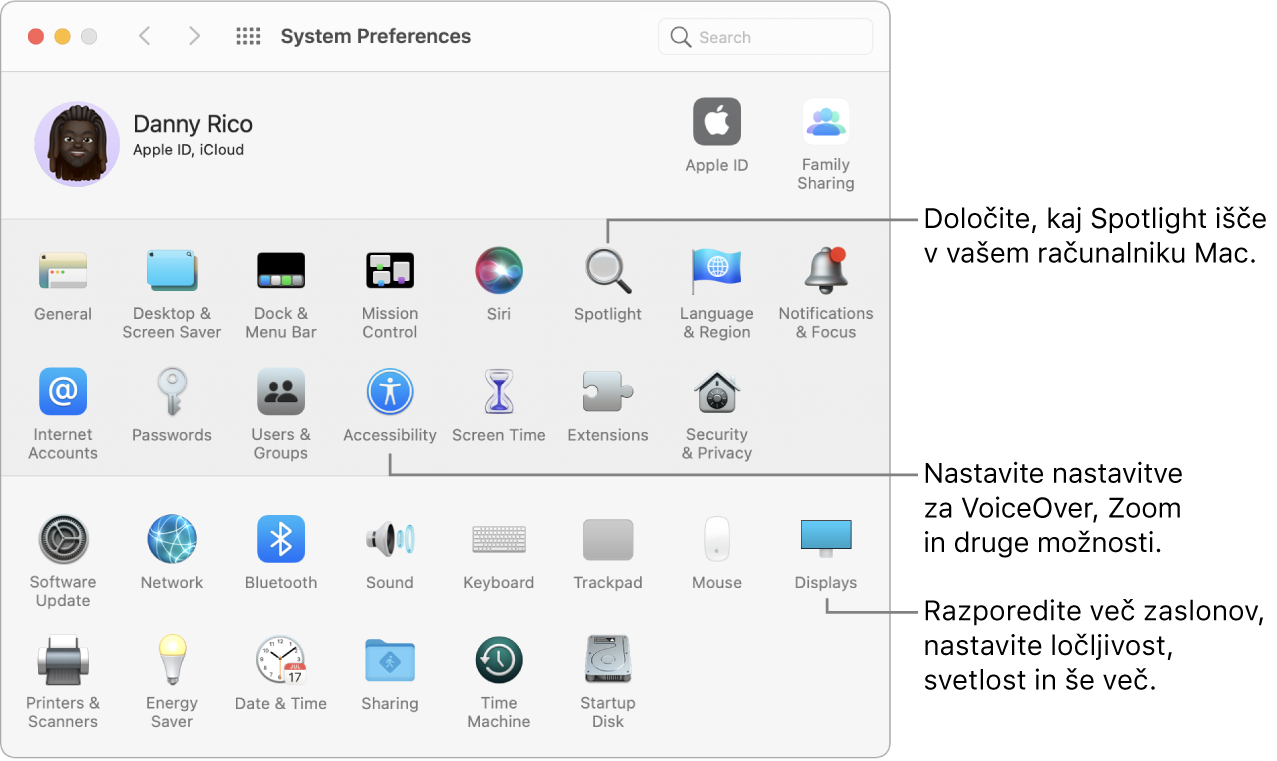 Okno System Preferences.