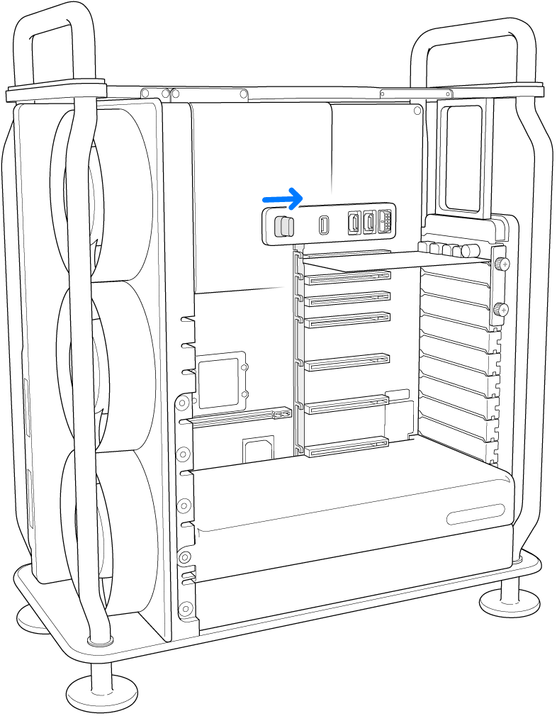 Sliding the PCI retention latch to the right.